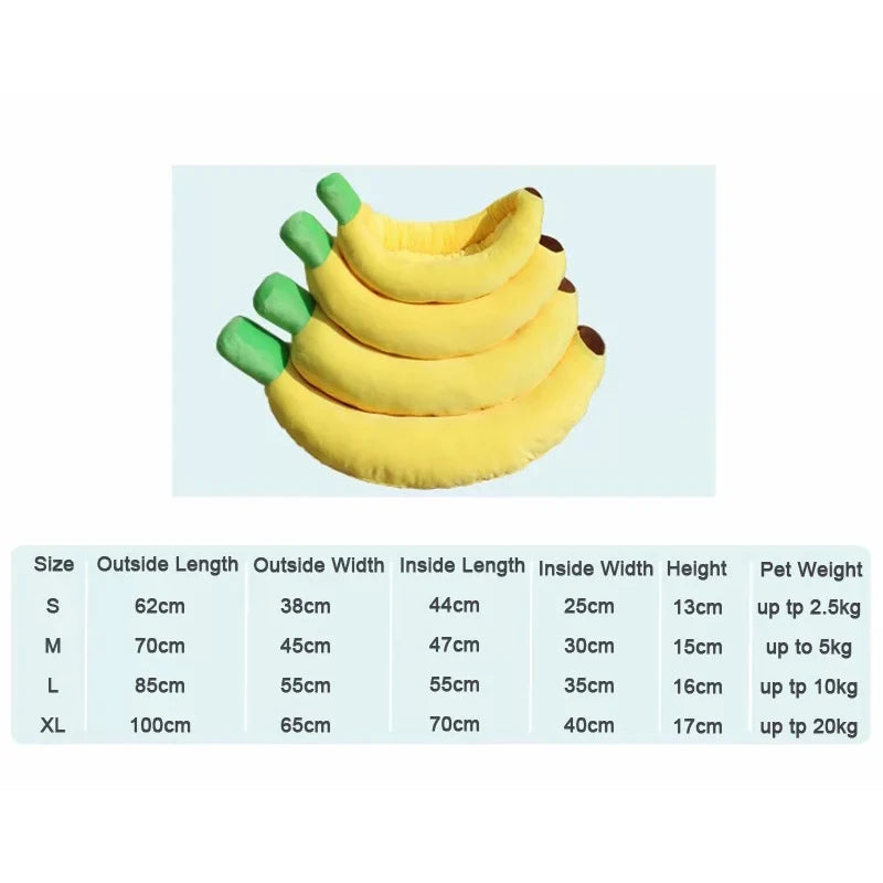 Bed Yellow Banana Cute Soft Pet Bed