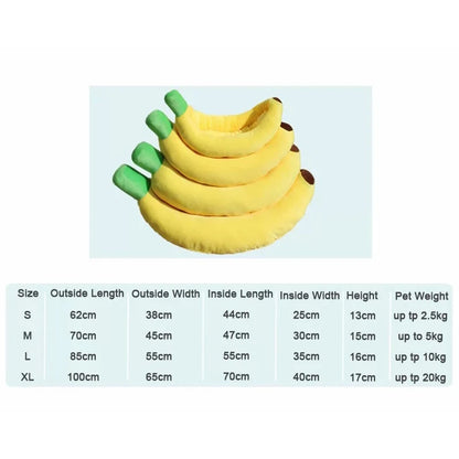 Bed Yellow Banana Cute Soft Pet Bed