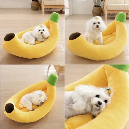 Bed Yellow Banana Cute Soft Pet Bed