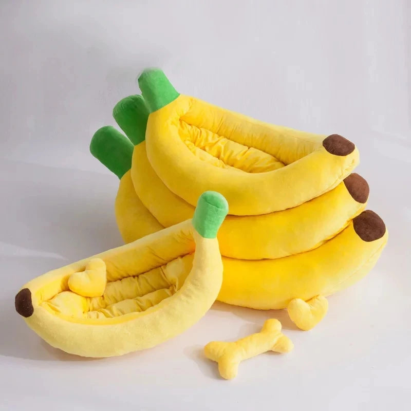 Bed Yellow Banana Cute Soft Pet Bed