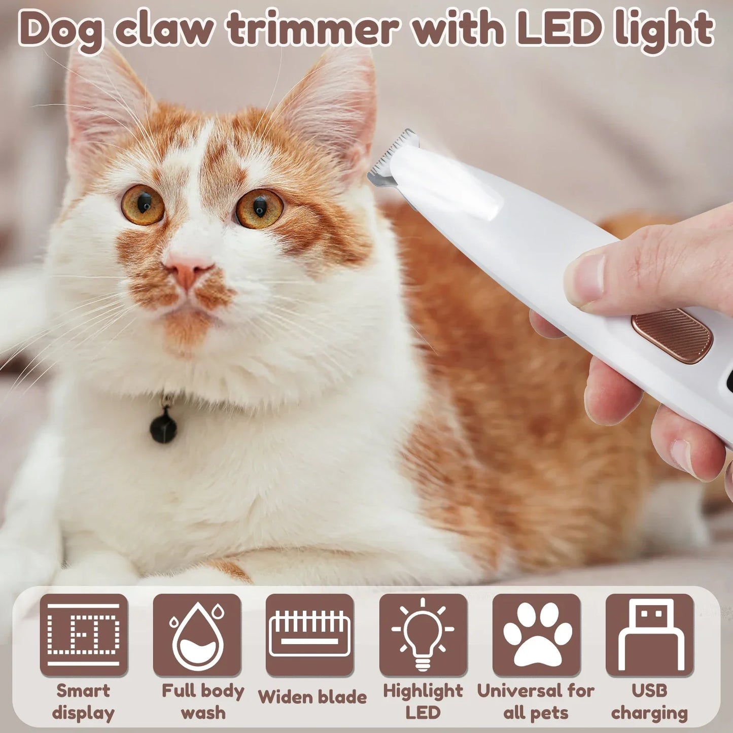 Paw Trimmer with LED Light Fully Waterproof