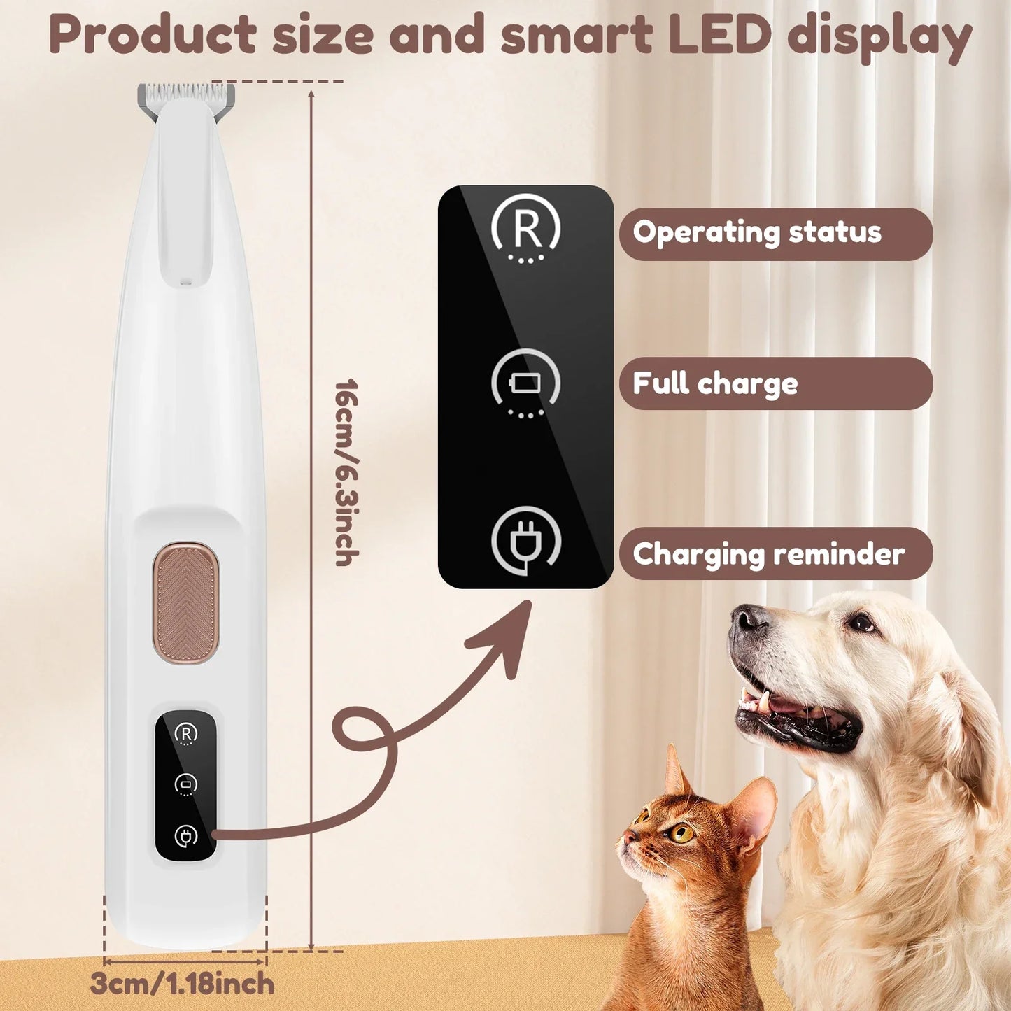 Paw Trimmer with LED Light Fully Waterproof